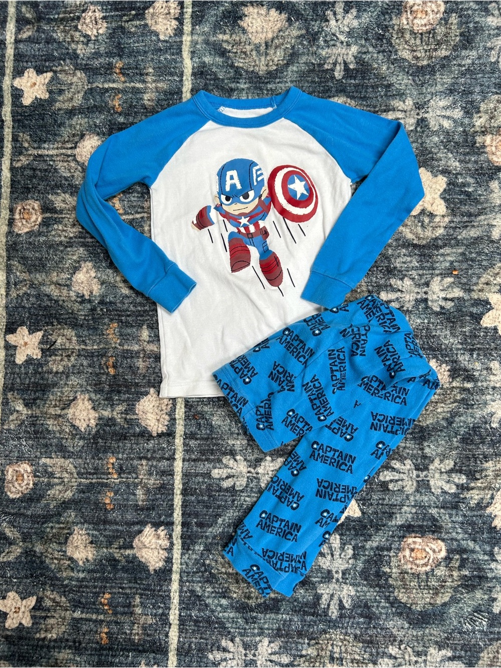 GAP Baby Marvel White and Blue Raglan Tee